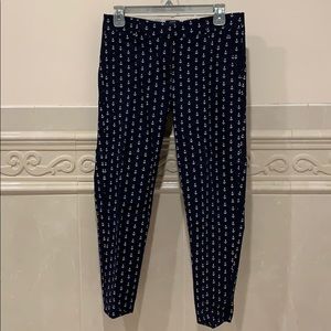Navy with white anchor jcrew ankle length pants